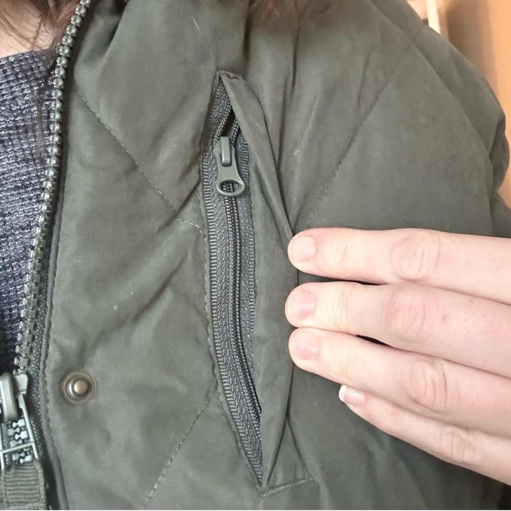 Olive green Puffer Coat down jacket - Picture 4 of 8